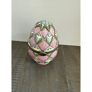 Jim Shore Springtime Surprise 2008 Heartwood Ck Egg Trinket Box Flowers 4013314